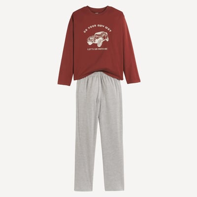 Pyjama en coton, à message avec motif voiture LA REDOUTE COLLECTIONS
