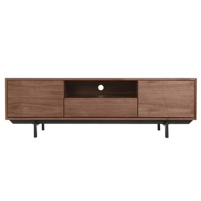 Meuble TV vintage en bois foncé niche ouverte L160 cm MANNY MILIBOO