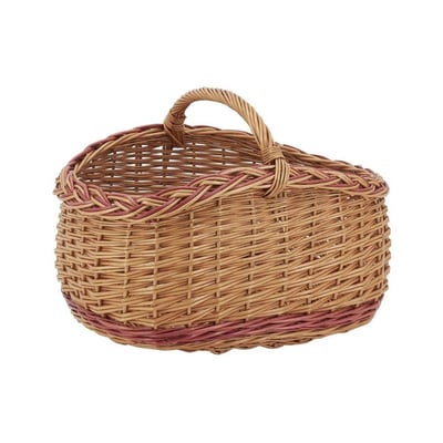 Aubry Gaspard AG1300 Panier Osier Buff Ovale Caramel 42x28x17-29 Cm Avec Anse Renforcée