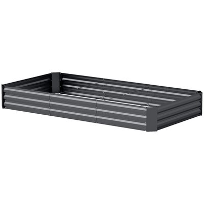Carré potager de jardin 240 x 120 x 30 cm tôle d'acier ondulée gris OUTSUNNY