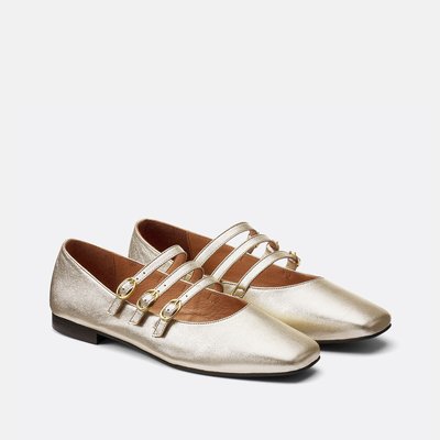 Riemchenballerinas aus Leder in Metallic-Optik LA REDOUTE COLLECTIONS