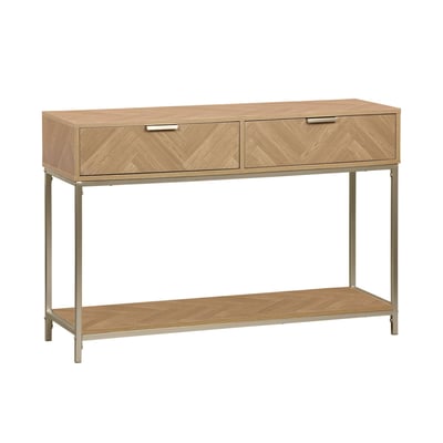 Console effet bois décor chevrons 2 tiroirs BUDAPEST SWEEEK