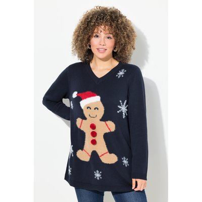 Pull de Noël à col en V et manches longues ULLA POPKEN