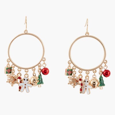 Boucles d'oreilles longues avec pampilles de Noël BALABOOSTE