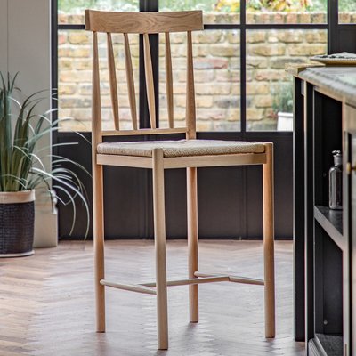 Ende Solid Oak Bar Stool (Set of 2) SO'HOME