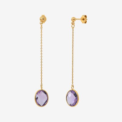 Boucles d'oreilles dorées à l'or fin SERTI PM CAROLINE NAJMAN