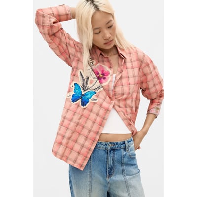 Chemise à carreaux à fleurs DESIGUAL