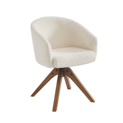 Fauteuil de table pivotant en tissu et chêne massif PAOLA SORELH