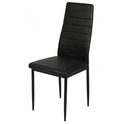 Chaise en similicuir noir - 42.5x40x98cm WADIGA