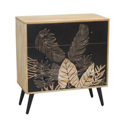 Commode en manguier naturel et teinté noir TROPICA AUBRY GASPARD