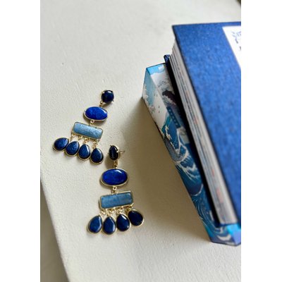 Boucles d'oreilles longues avec résine LA FEE MARABOUTEE