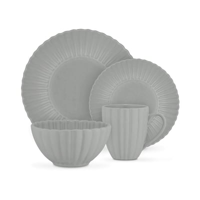 16-Piece Scallop Stoneware Dinner Set SWAN