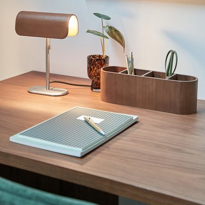 Vilmo Chrome Metal & Leather Desk Lamp LA REDOUTE INTERIEURS