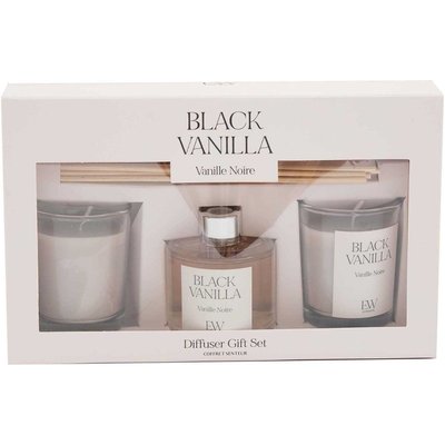Coffret 2 bougies parfumée et diffuseur 50ml Senteur Vanille JARDINDECO