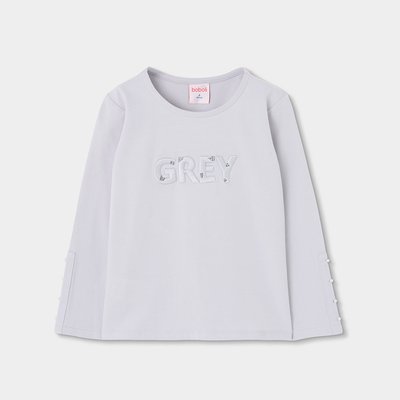 T-shirt en maille fille avec lettres GREY BOBOLI