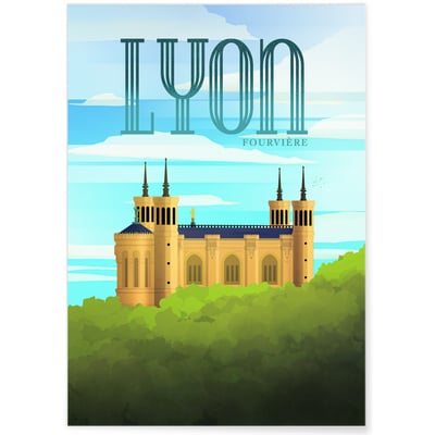 Affiche ville Lyon Fourvière L'AFFICHERIE