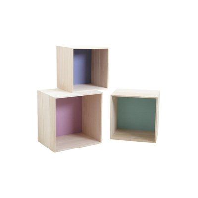 Niches murales carrées colorées (Lot de 3) AUBRY GASPARD