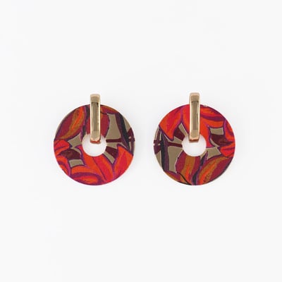 Boucles d'oreilles rondes Balagane imprimé feuilles BALABOOSTE