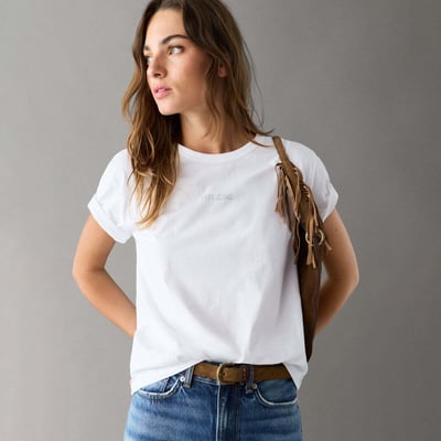 T-Shirt Logo En Strass PEPE JEANS