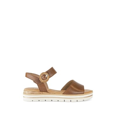Sandales en cuir grainé à talon compensé GABOR