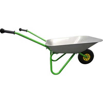 Brouette en métal, argent et vert ROLLY TOYS