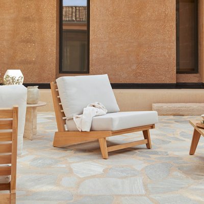 Fauteuil de jardin en teck massif OLIA TIKAMOON