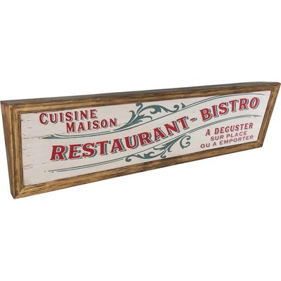 Panneau décoratif en bois Commerce 150 x 40 cm Restaurant ANTIC LINE CRÉATIONS