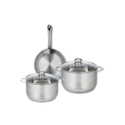 Batterie 1 poêle 24cm + 2 faitouts 20/24cm PROFI BRILLANT ELO