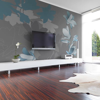 Papier peint intissé panoramique Magnolias bleus EDEN