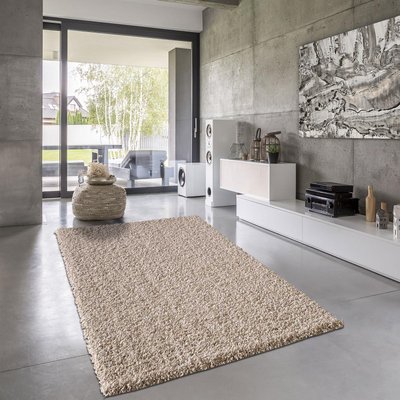 Tapis longs poils shaggy tissé motif uni SIMPLE UN AMOUR DE TAPIS