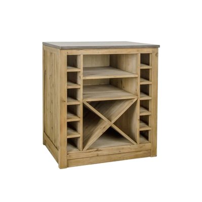 Meuble bas de cuisine en bois recyclé et pierre bleue CHAMPÊTRE MADE IN MEUBLES 