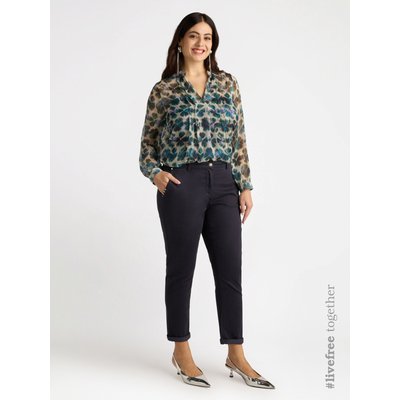 Pantalon chino en fibres ™ Lyocell avec rivets en strass appliqués le long des poches avant. FIORELLA RUBINO