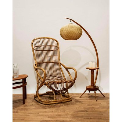 Grand fauteuil en rotin Martin N°54 - Bon état DEBONGOUT
