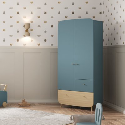 Armoire en bois 2 portes et 2 tiroirs TERRE DE NUIT