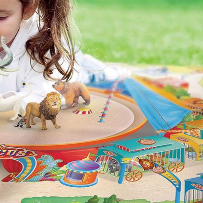 Tapis salon et chambre tissé motif enfant NAPPE CIRQUE A UN AMOUR DE TAPIS