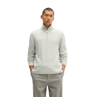 Pull-over à col roulé en tweed, coupe classique en mélange de laine de mouton douce MARC O'POLO