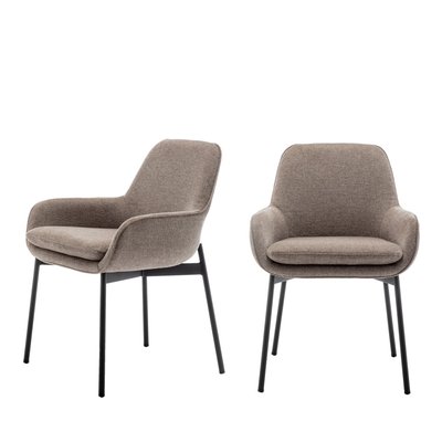 Lot de 2 fauteuils de table en tissu et métal - HAAS DRAWER