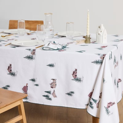 Snow Country Printed Washed Cotton Tablecloth LA REDOUTE INTERIEURS