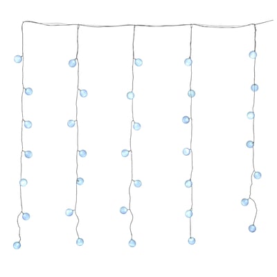 Rideau de Boules Lumineuses 35 LED Blanc Fixe EDEN
