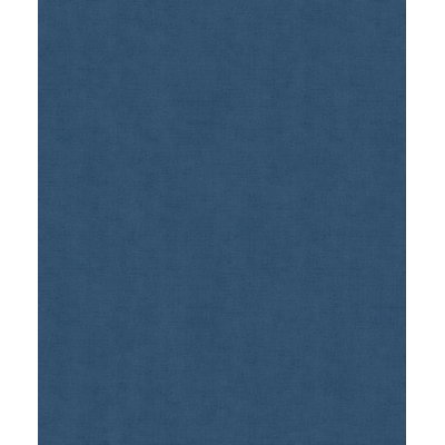 Papier peint uni effet toile lin bleu jean HEXOA