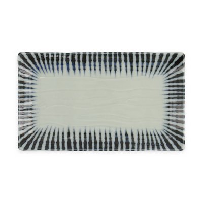 Plat À Sushi Rectangulaire Shin Tokusa Porcelaine 22,5 X 13 Cm Bleu/blanc TOKYO DESIGN STUDIO