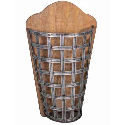 Panier à pain mural en bois et zinc 29.5x13.5x48cm WADIGA