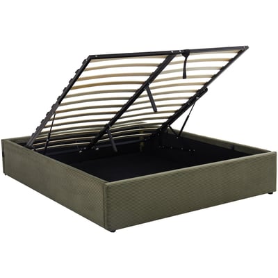 Lit coffre en velours côtelé - HANDY HOMIFAB