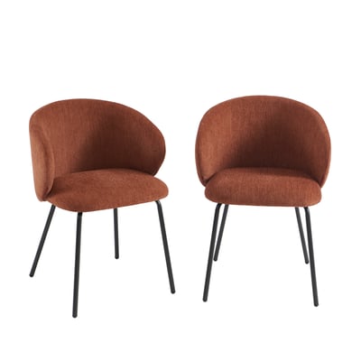 Lot de 2 chaises en tissu et acier CASSIE SORELH