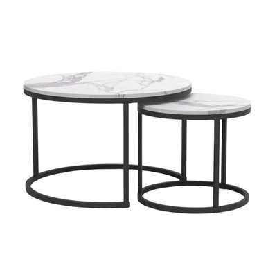 Lot de 2 Tables Basses Gigognes Rondes L70 cm - LENNY CALICOSY