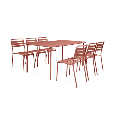 Table de jardin métal + 6 assises AMÉLIA SWEEEK