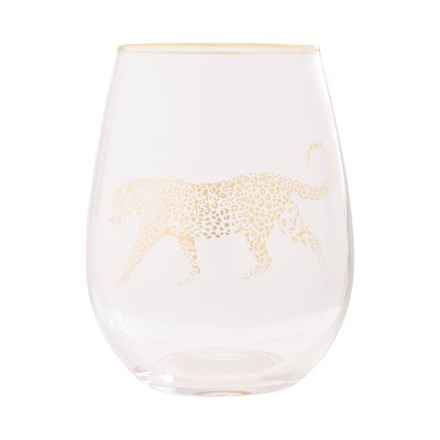 Leopard Stemless Wine Glass SO'HOME