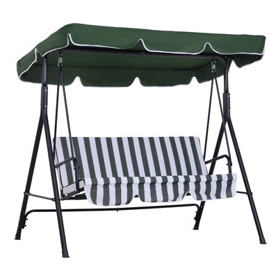 Balancelle de jardin 3 places toit réglable coussins acier polyester OUTSUNNY
