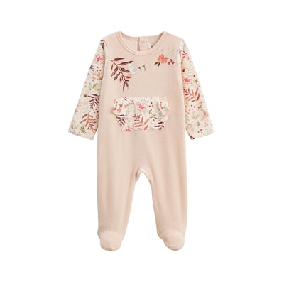 Pyjama Bébé 2 Pièces Velours Avec Pieds - Polarmoon, Antidérapant, Label OEKO-TEX - Bleu