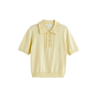 Polo doux en coton manches courtes et volants NEXT